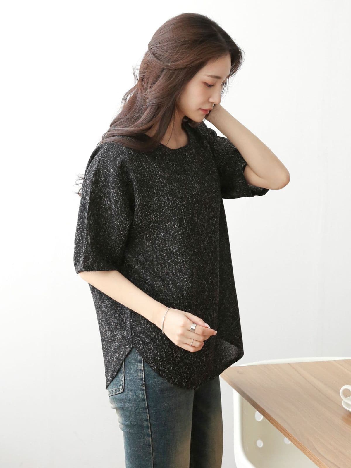 Tweed Boxy T-shirt - 이미지 10