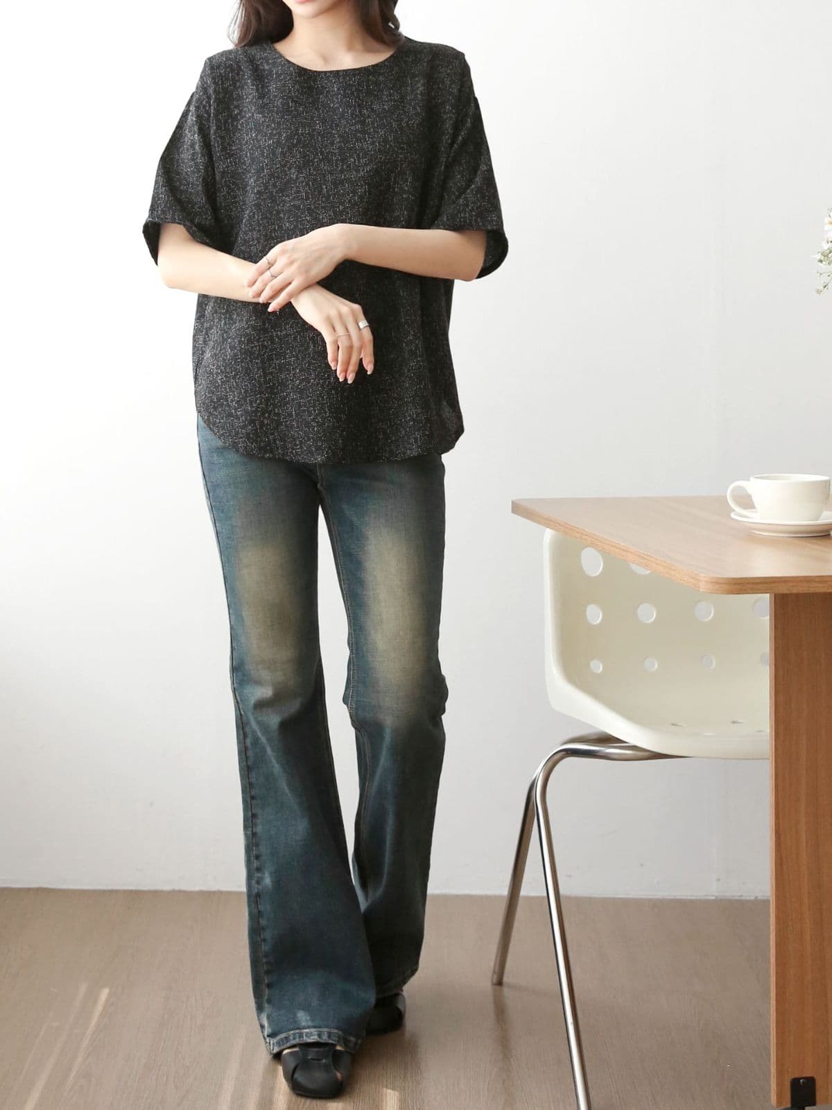 Tweed Boxy T-shirt - 이미지 12