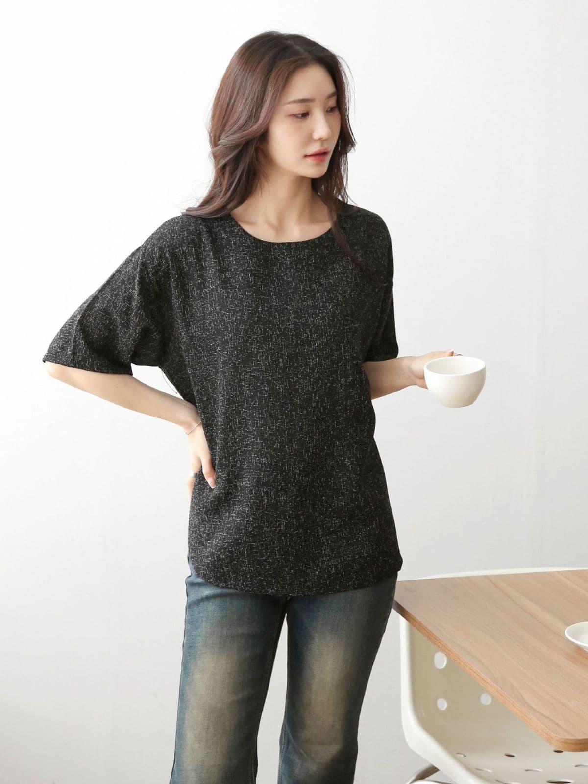 Tweed Boxy T-shirt - 이미지 14