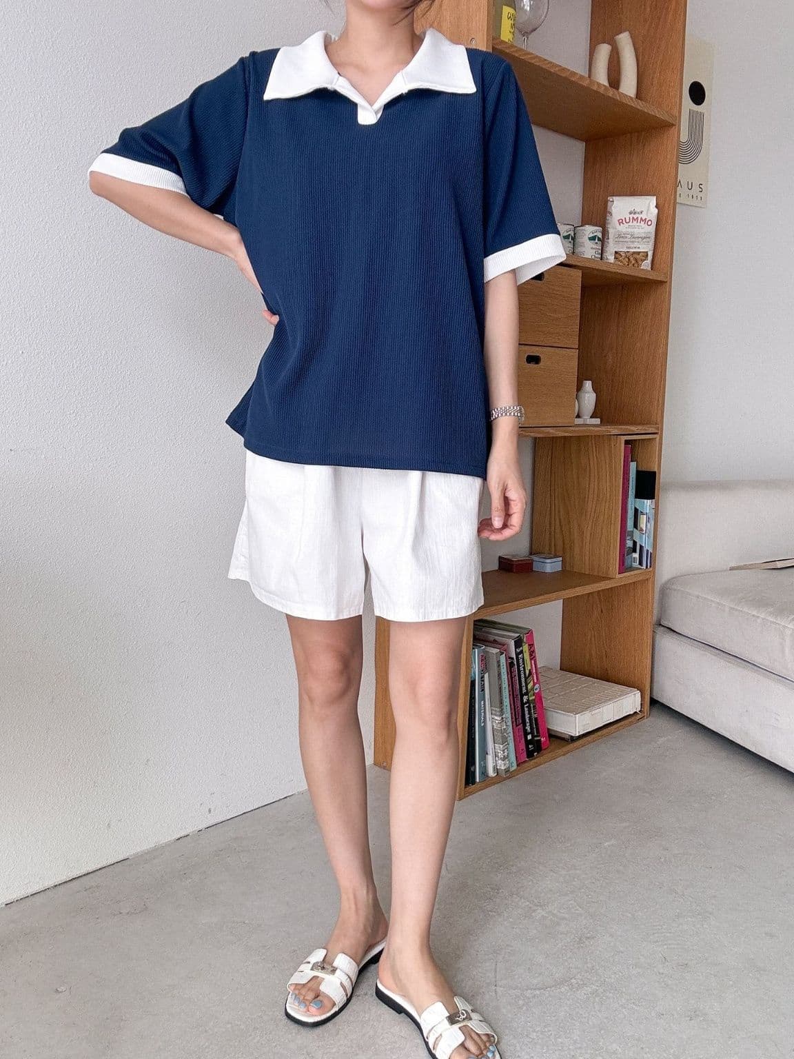 Open collar T - 이미지 12