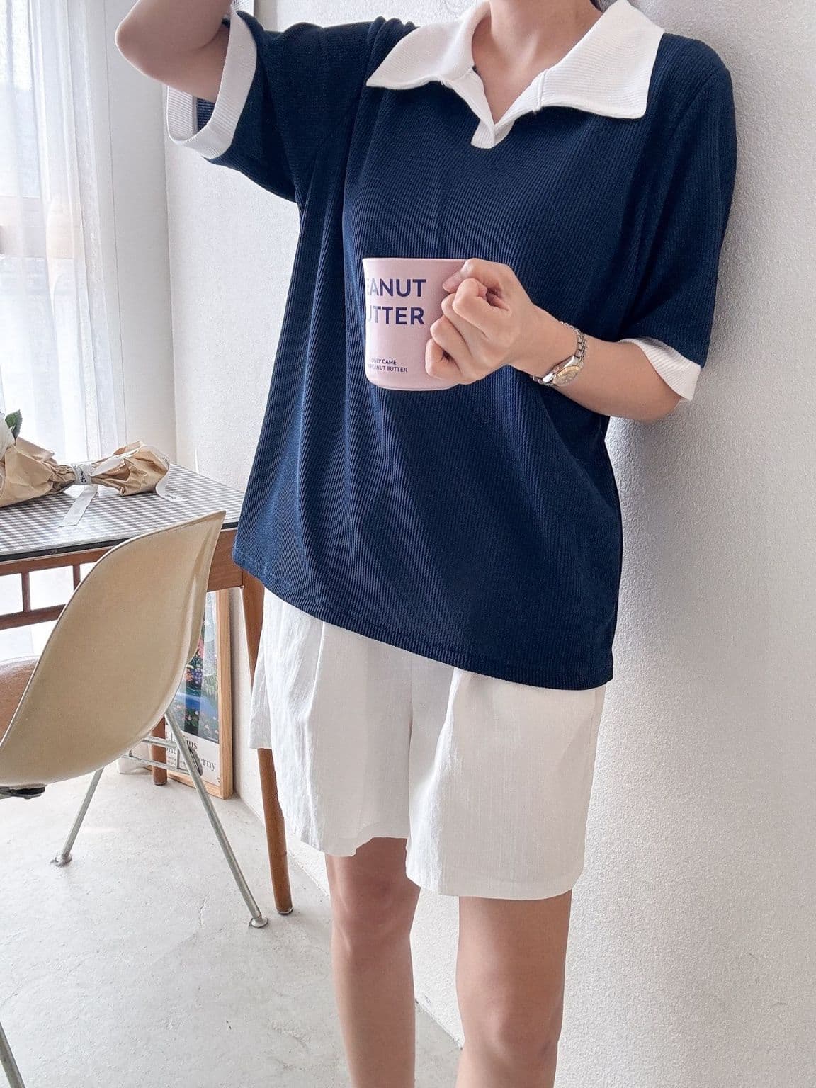 Open collar T - 이미지 19