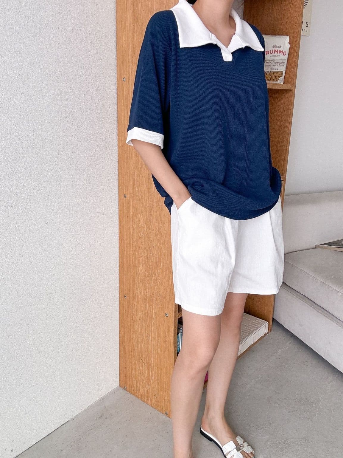 Open collar T - 이미지 20