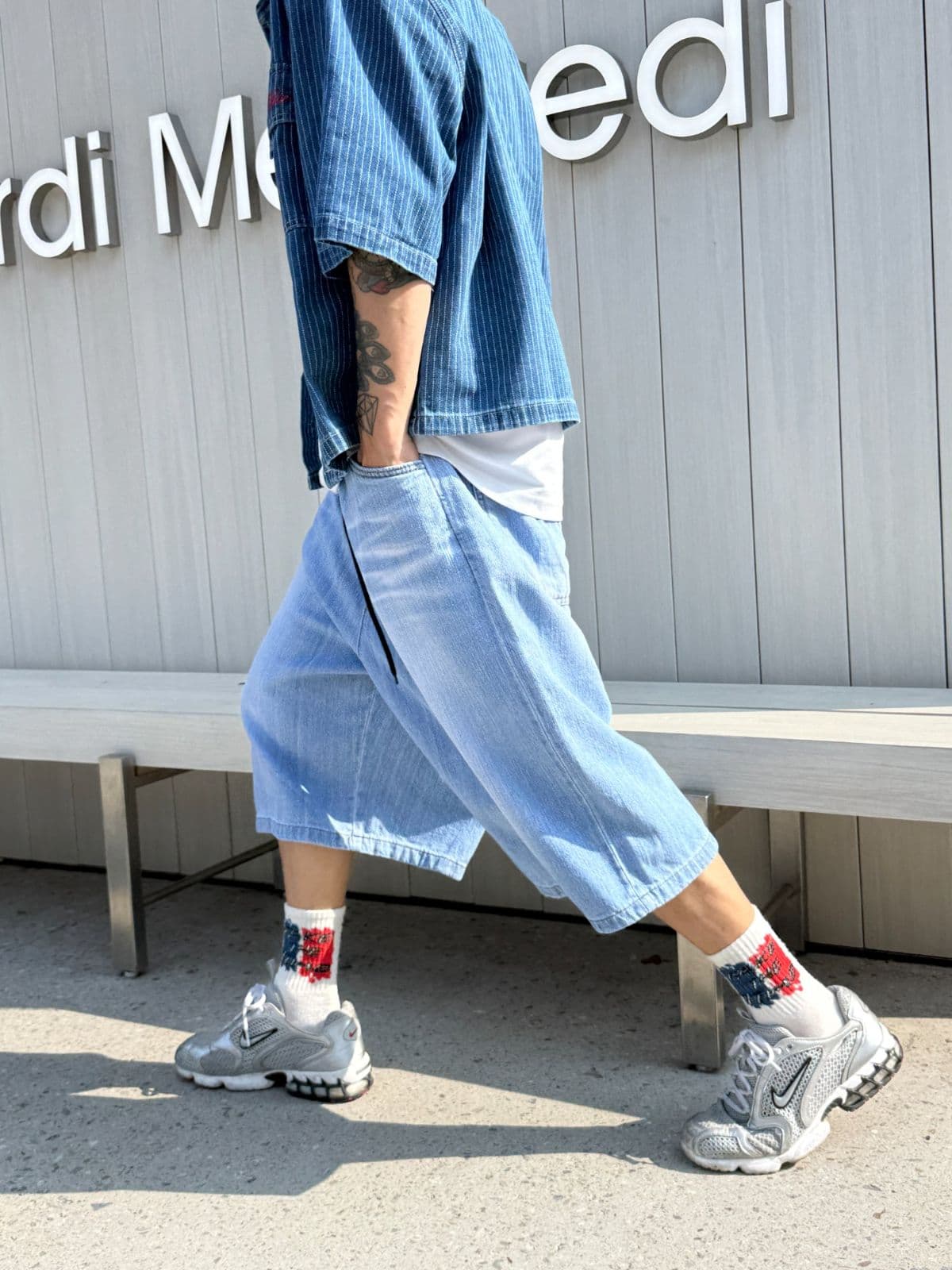 Elastic Waist Linen Denim Bermuda Shorts Light Wash, Dark Wash 2380 2381 - 이미지 11