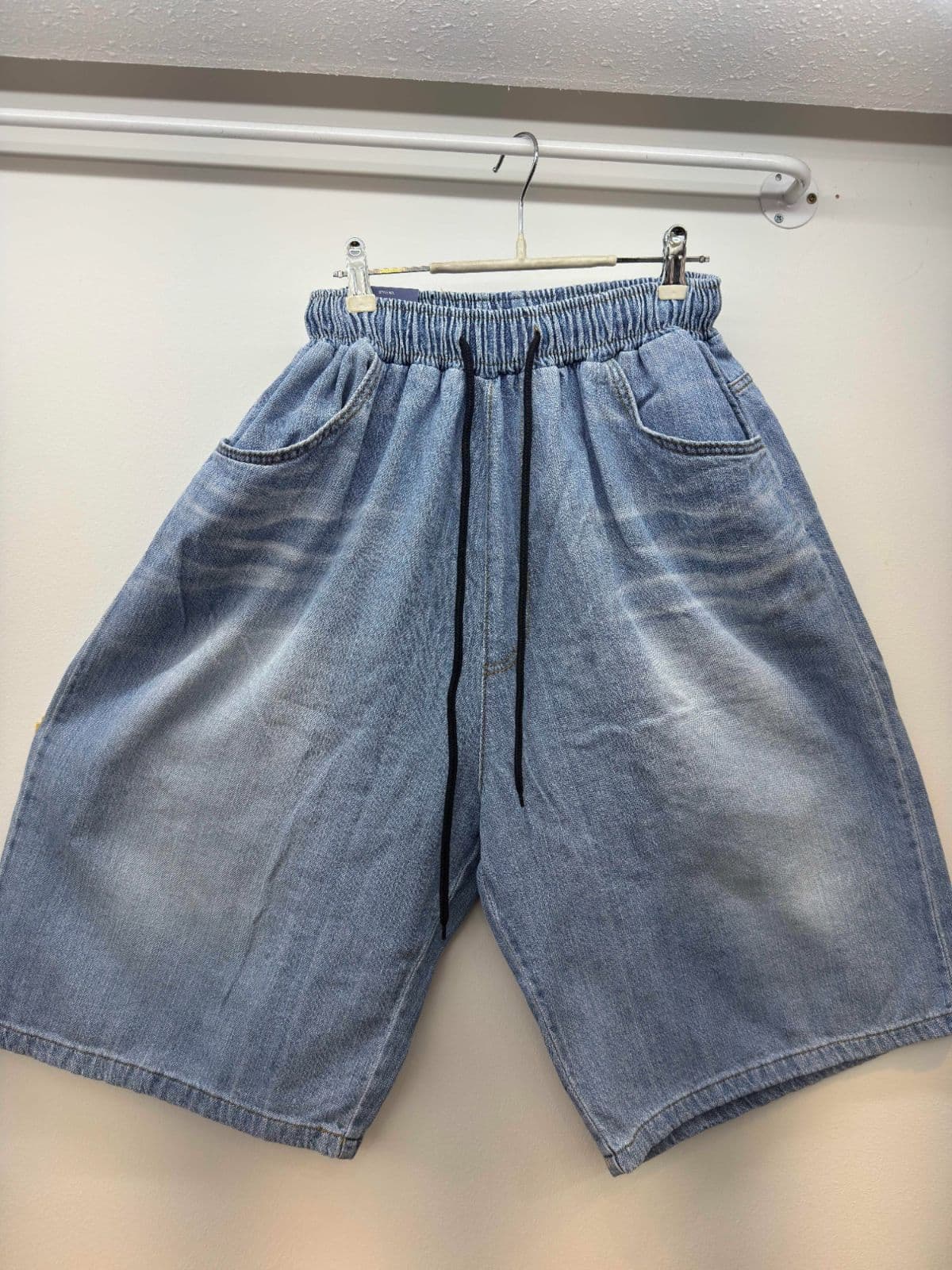 Elastic Waist Linen Denim Bermuda Shorts Light Wash, Dark Wash 2380 2381 - 이미지 14