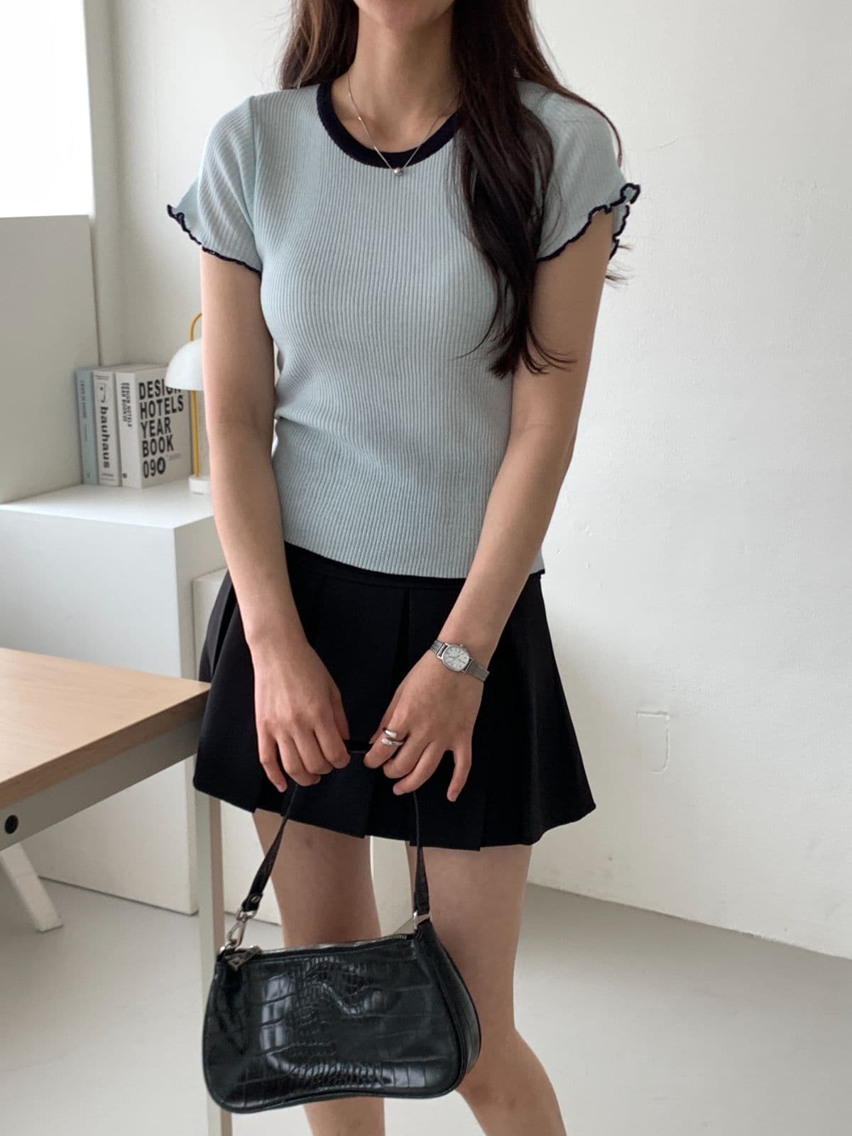 Denny color-block short sleeves - 이미지 1