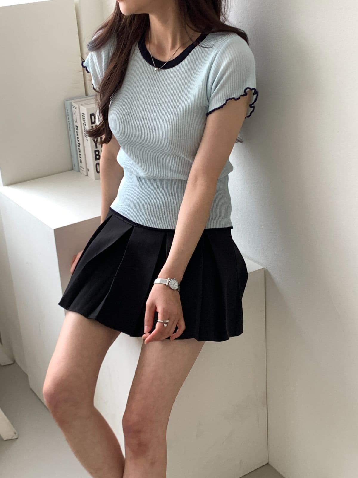 Denny color-block short sleeves - 이미지 7