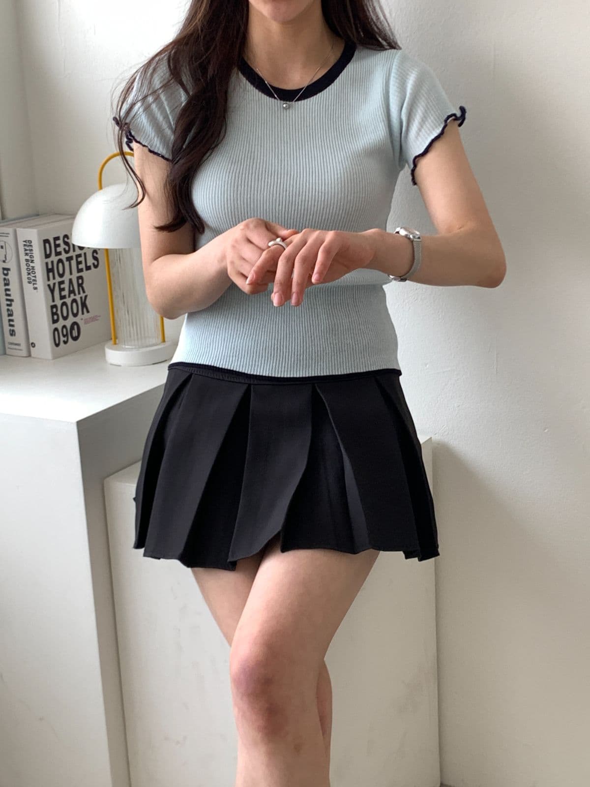 Denny color-block short sleeves - 이미지 8