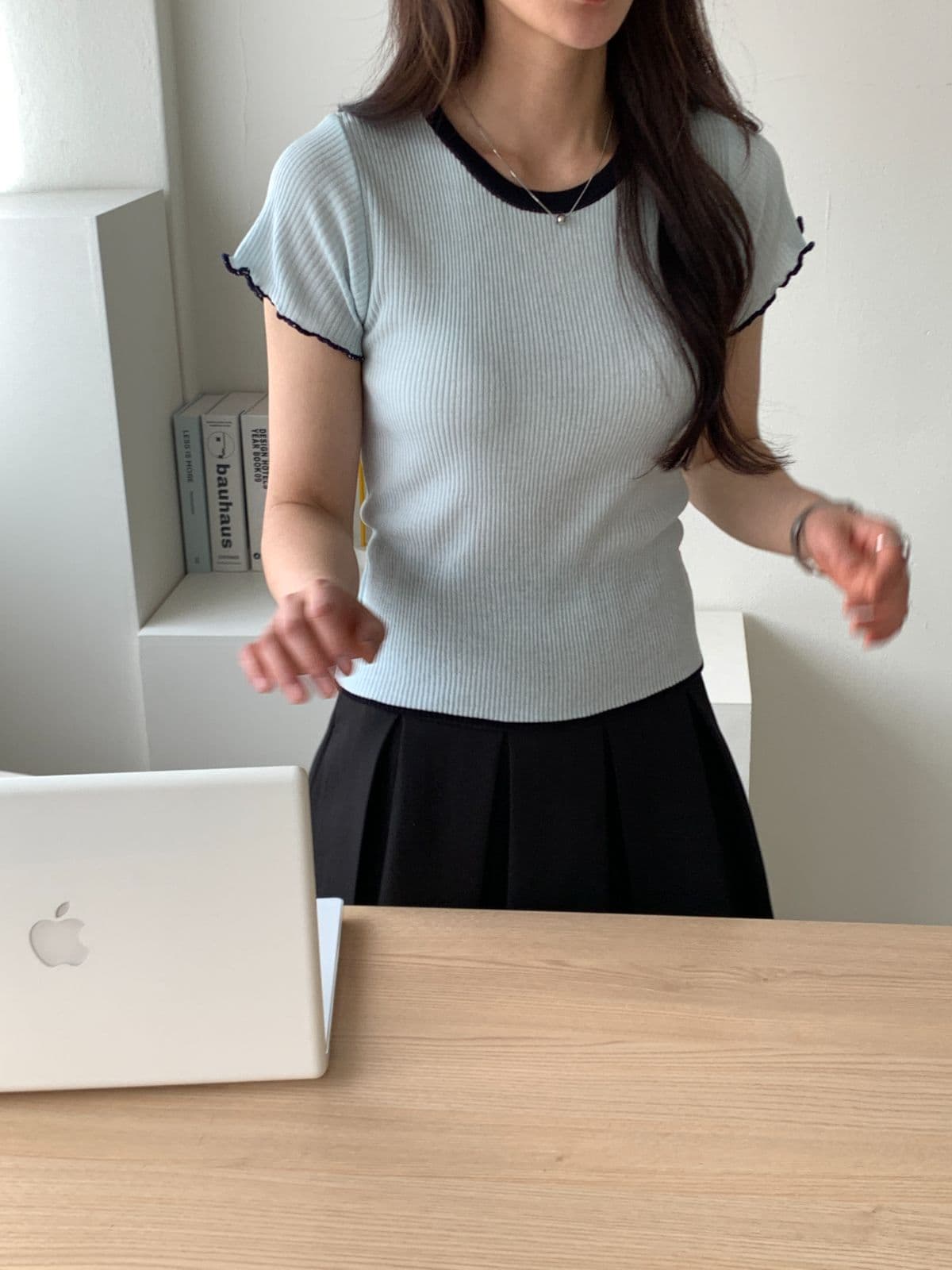 Denny color-block short sleeves - 이미지 10
