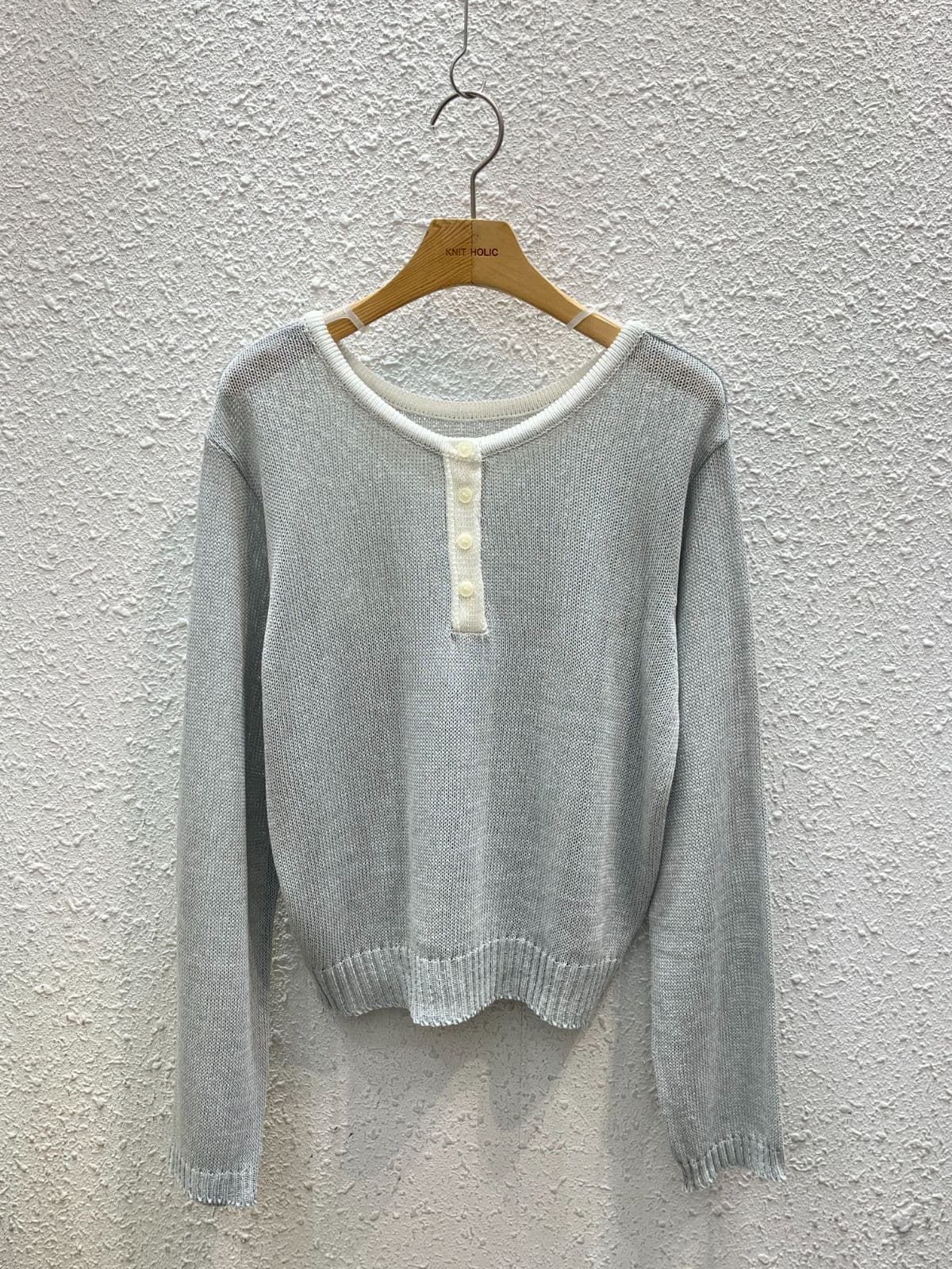 Contrast Henley Neck R - 이미지 1