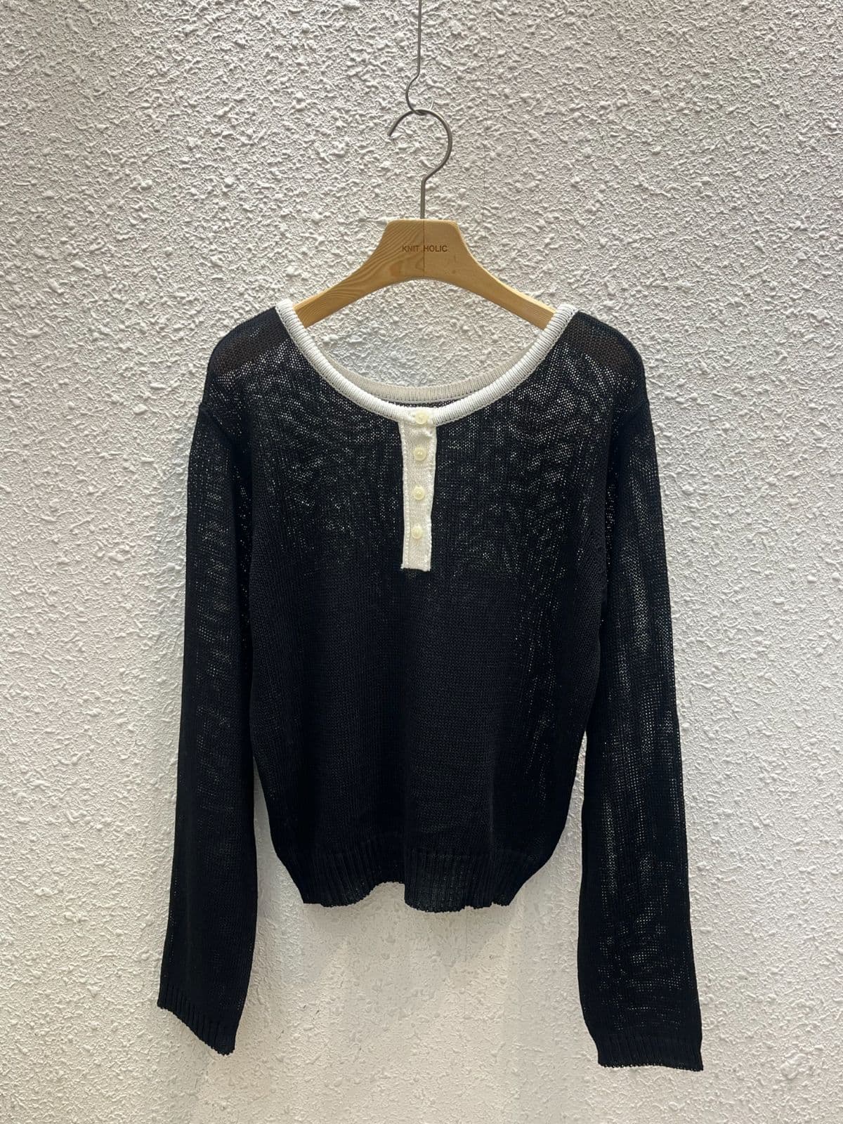Contrast Henley Neck R - 이미지 4