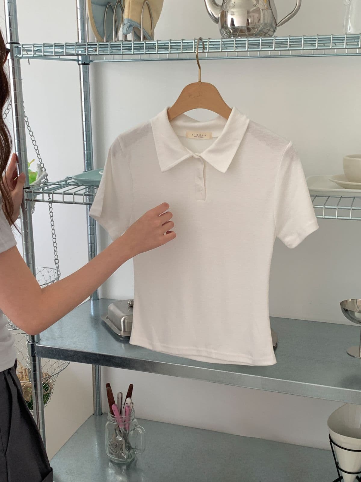 Bagel Collar T-shirt - 이미지 3