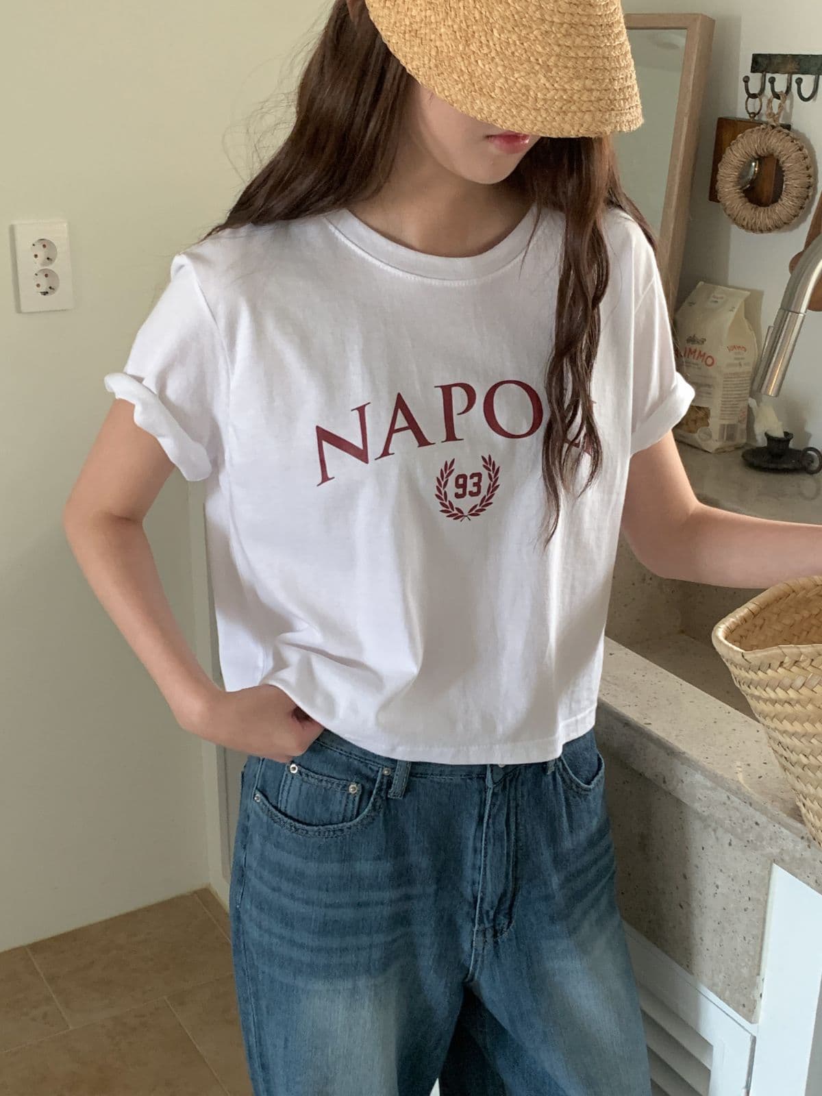 Napoli cropped short-sleeve T-shirt - 이미지 4