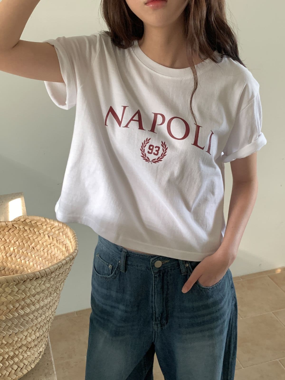 Napoli cropped short-sleeve T-shirt - 이미지 7