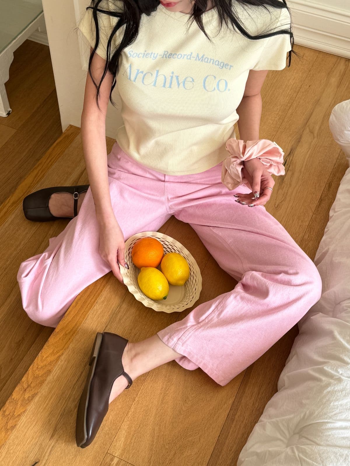 Akari Ribbed Slim Short Sleeve T-shirt - 이미지 1