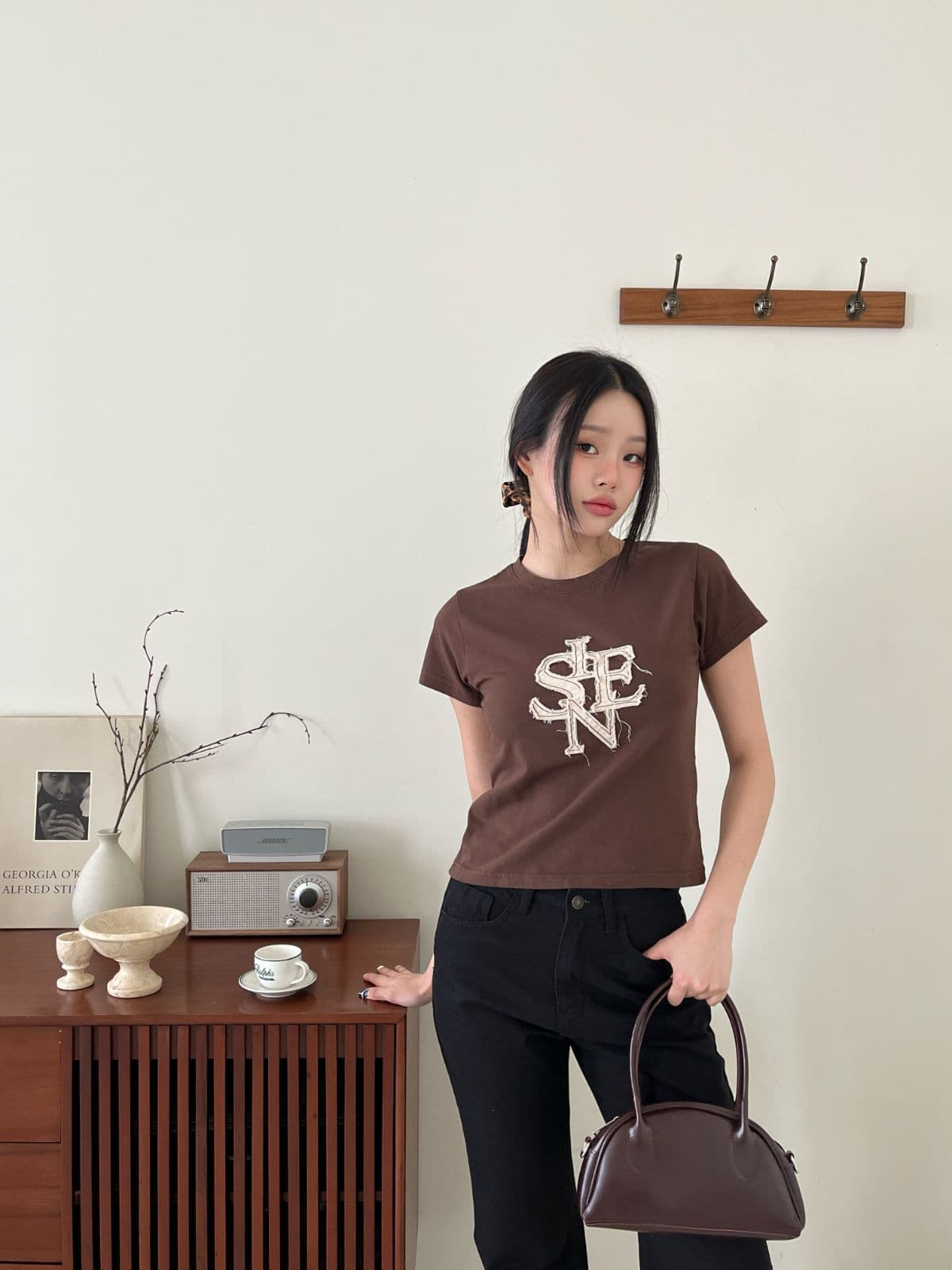 Patch Slim Short Sleeve T-shirt - 이미지 1