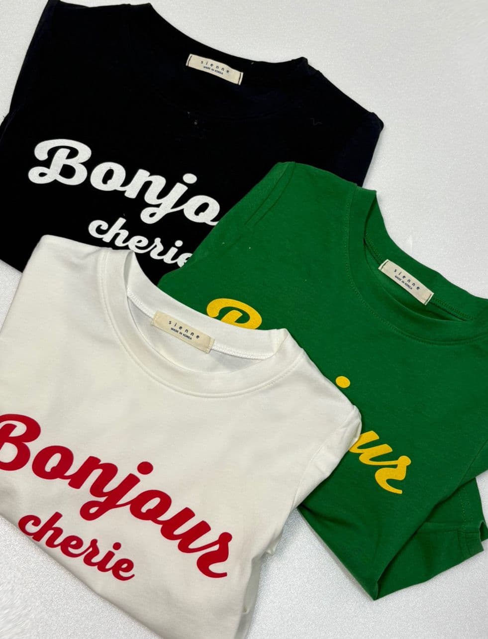 Bonjour Tight-fitting Short Sleeve T-shirt - 이미지 2
