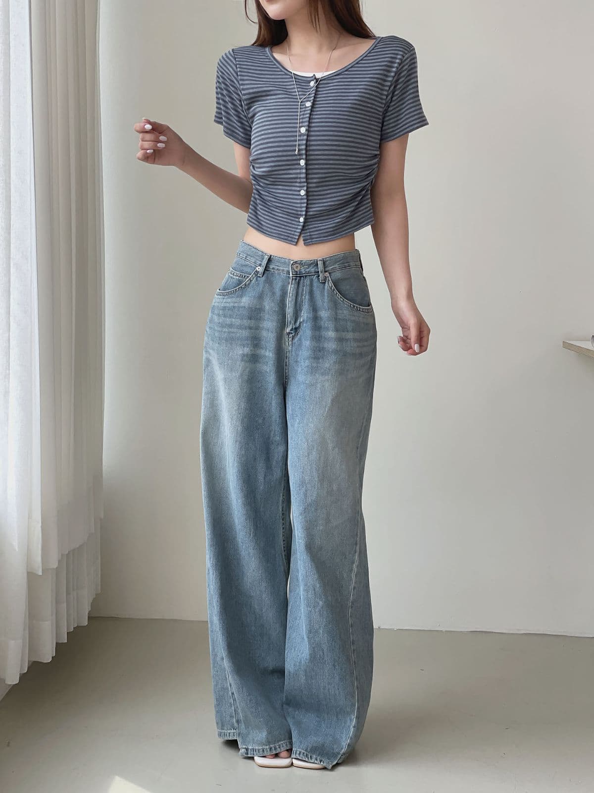 Zara color-block short sleeve CD - 이미지 1