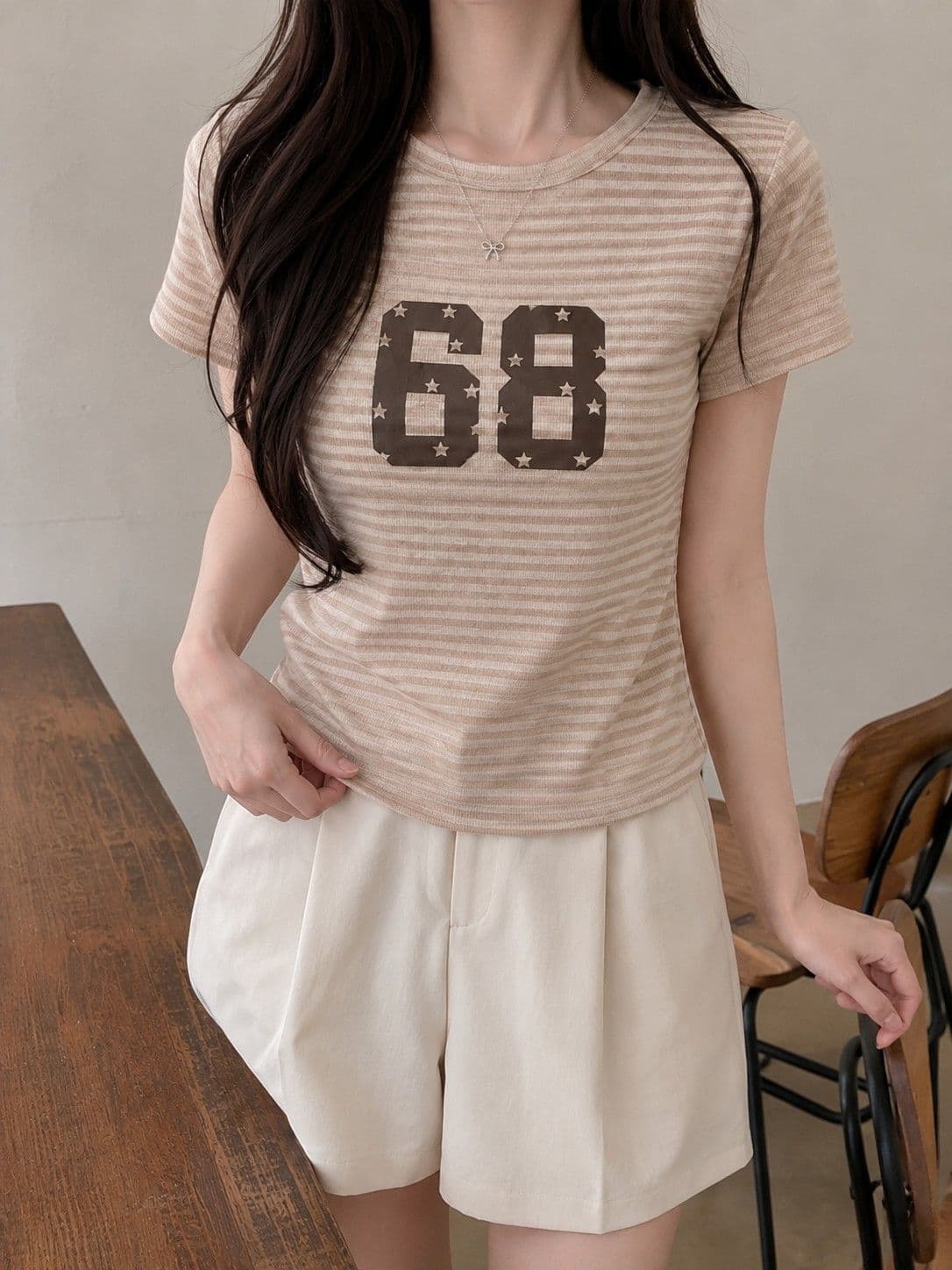 Dix Striped Sleeve Short Sleeve T-shirt - 이미지 3
