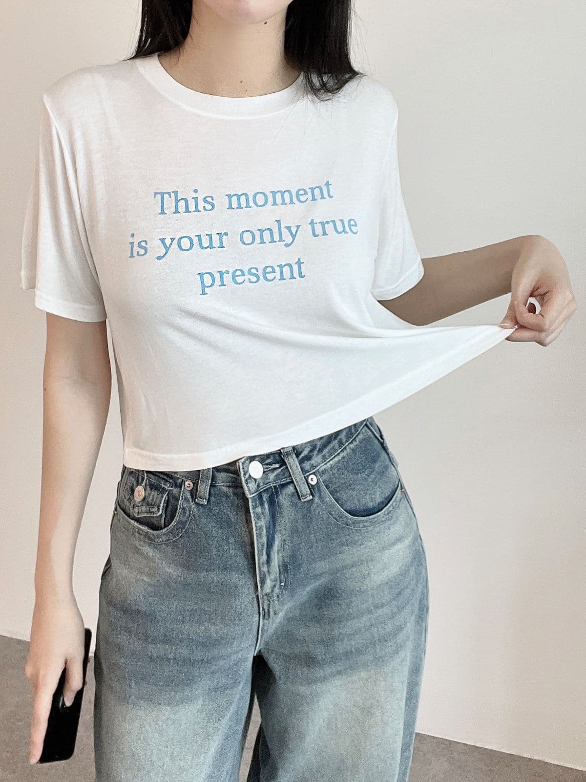 Present Crop Short Sleeve T-shirt - 이미지 5
