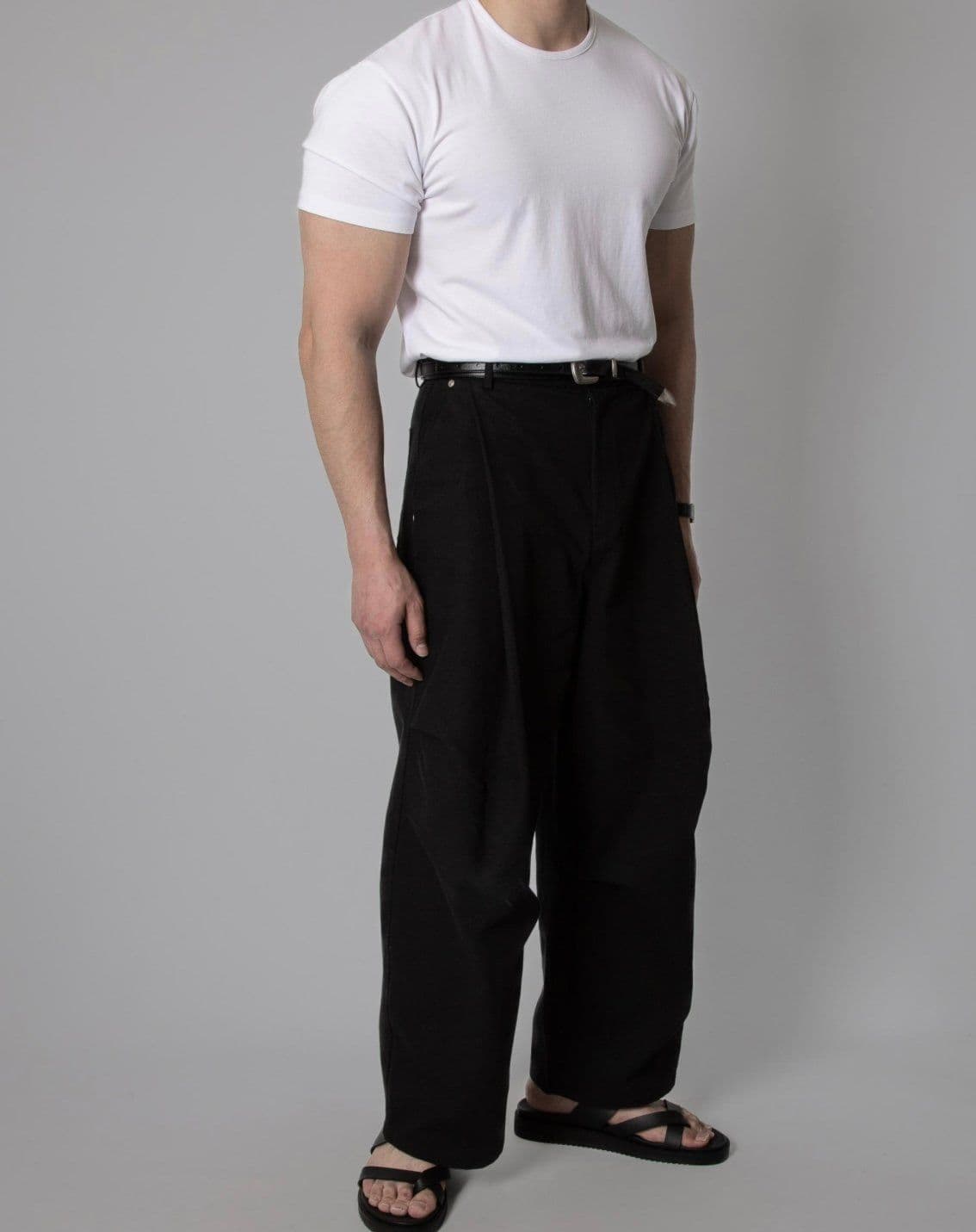 Cotton spandex slim fit round short sleeve T-shirt - 이미지 5