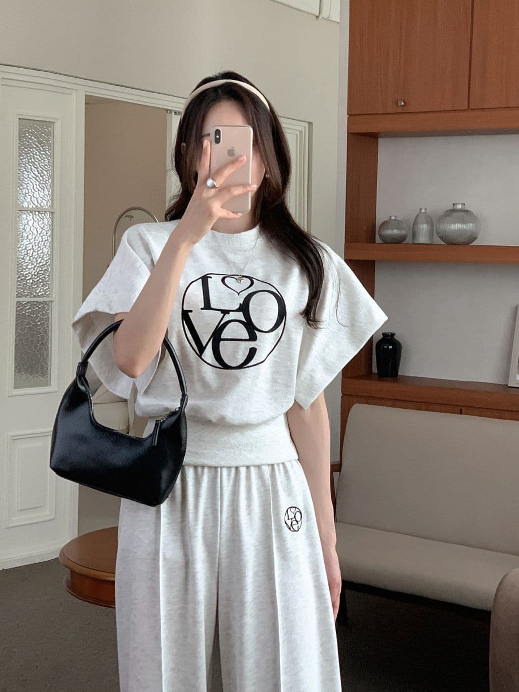 Love Pintuck Set (Top + Pants) - 이미지 1
