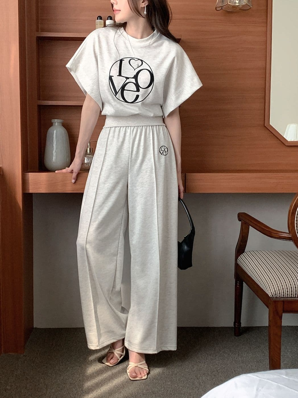 Love Pintuck Set (Top + Pants) - 이미지 3