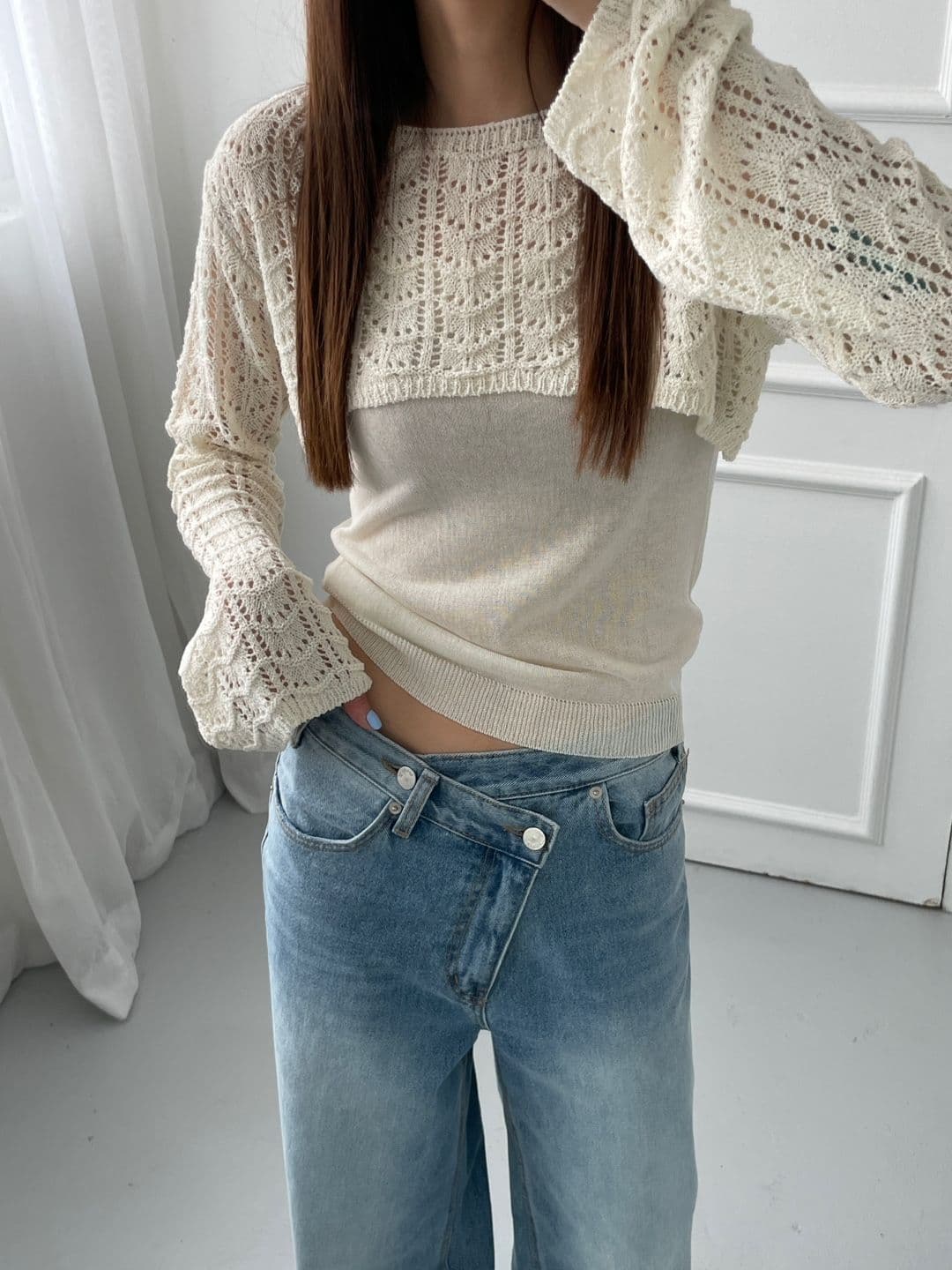 Short crop boat neck - 이미지 11