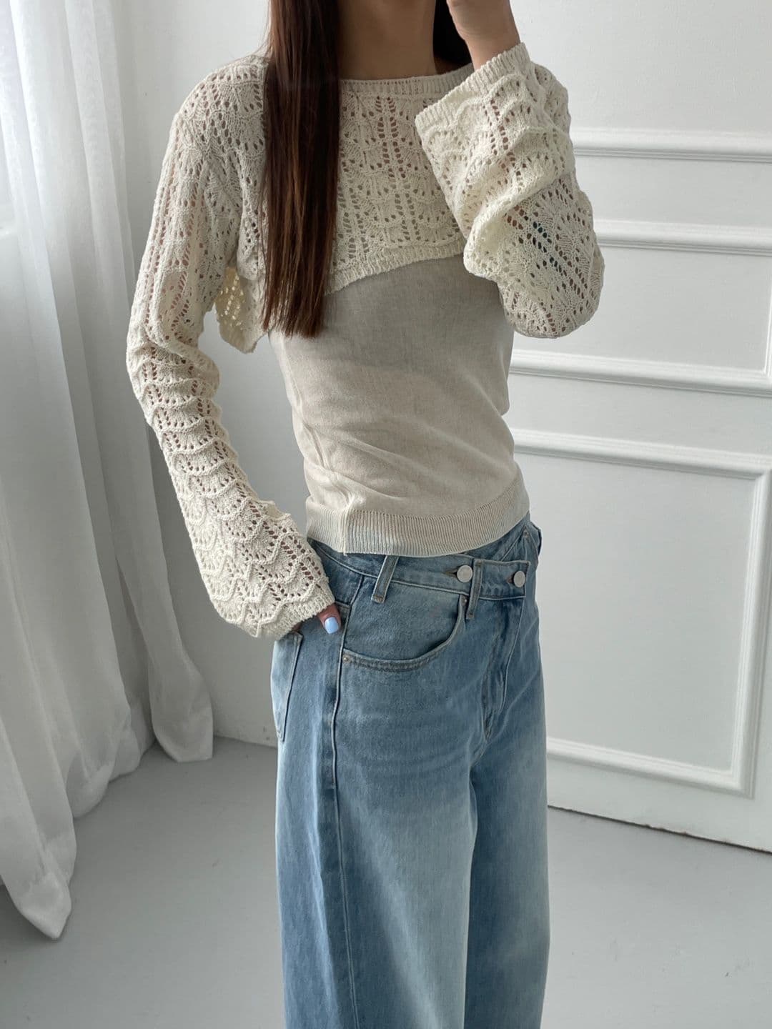 Short crop boat neck - 이미지 12