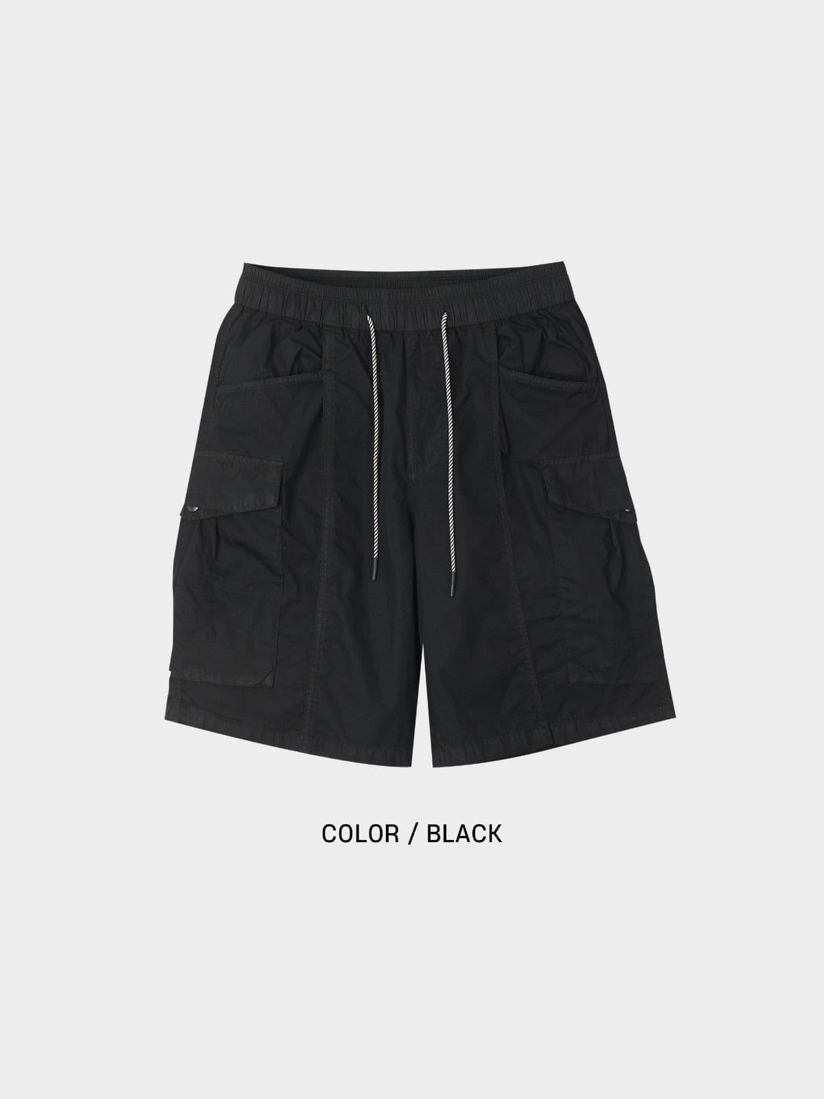 Stonewashed half pants - 이미지 6