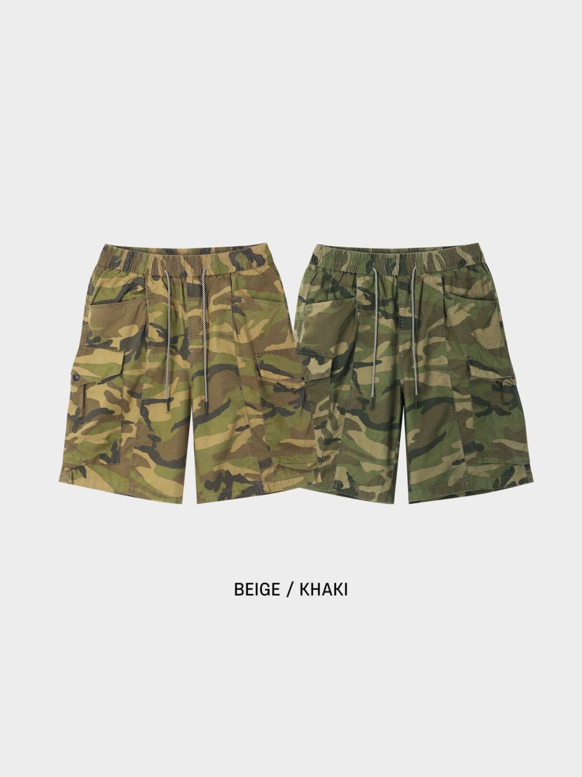 Stonewashed camo cargo half pants - 이미지 1