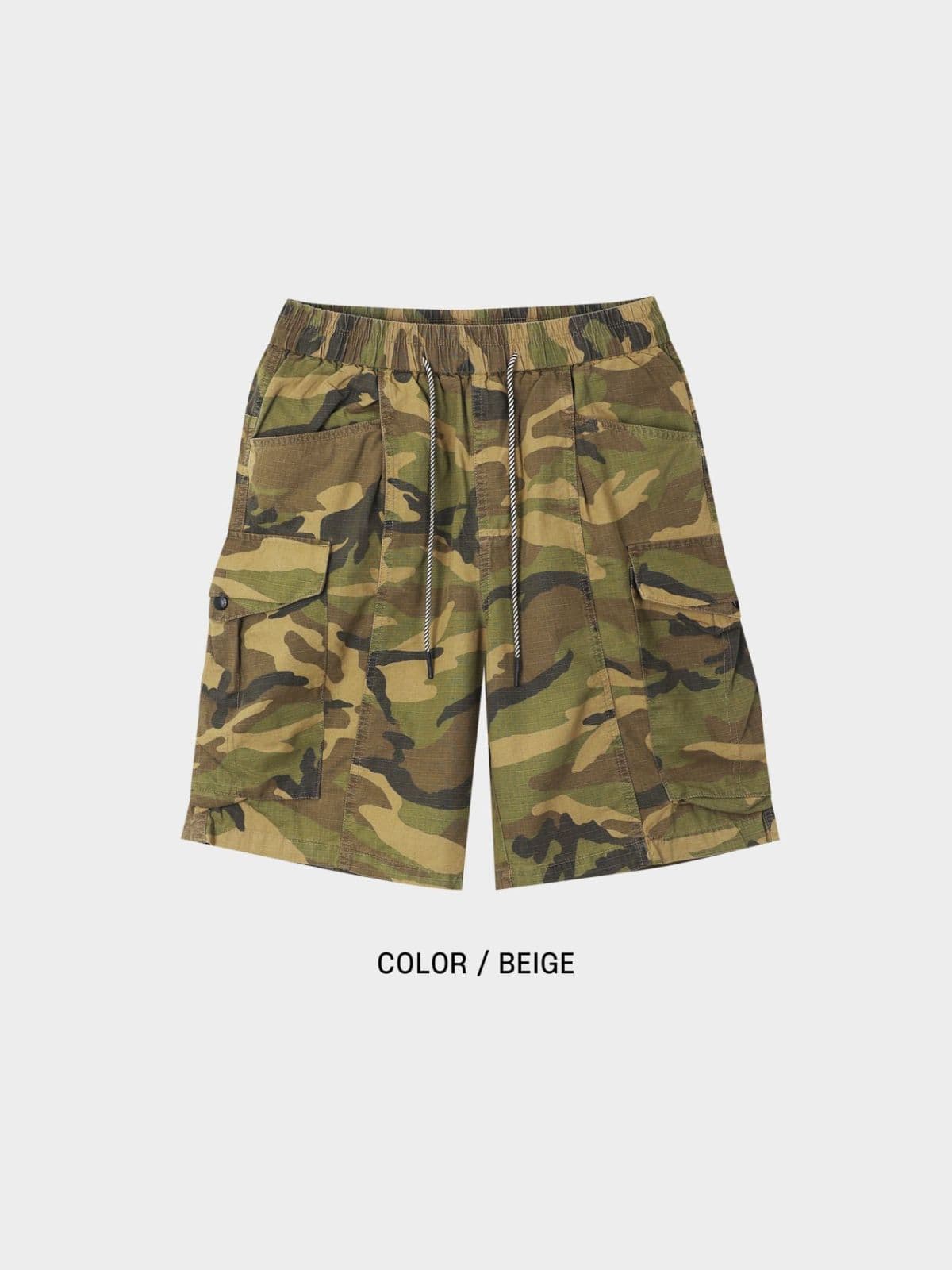 Stonewashed camo cargo half pants - 이미지 4