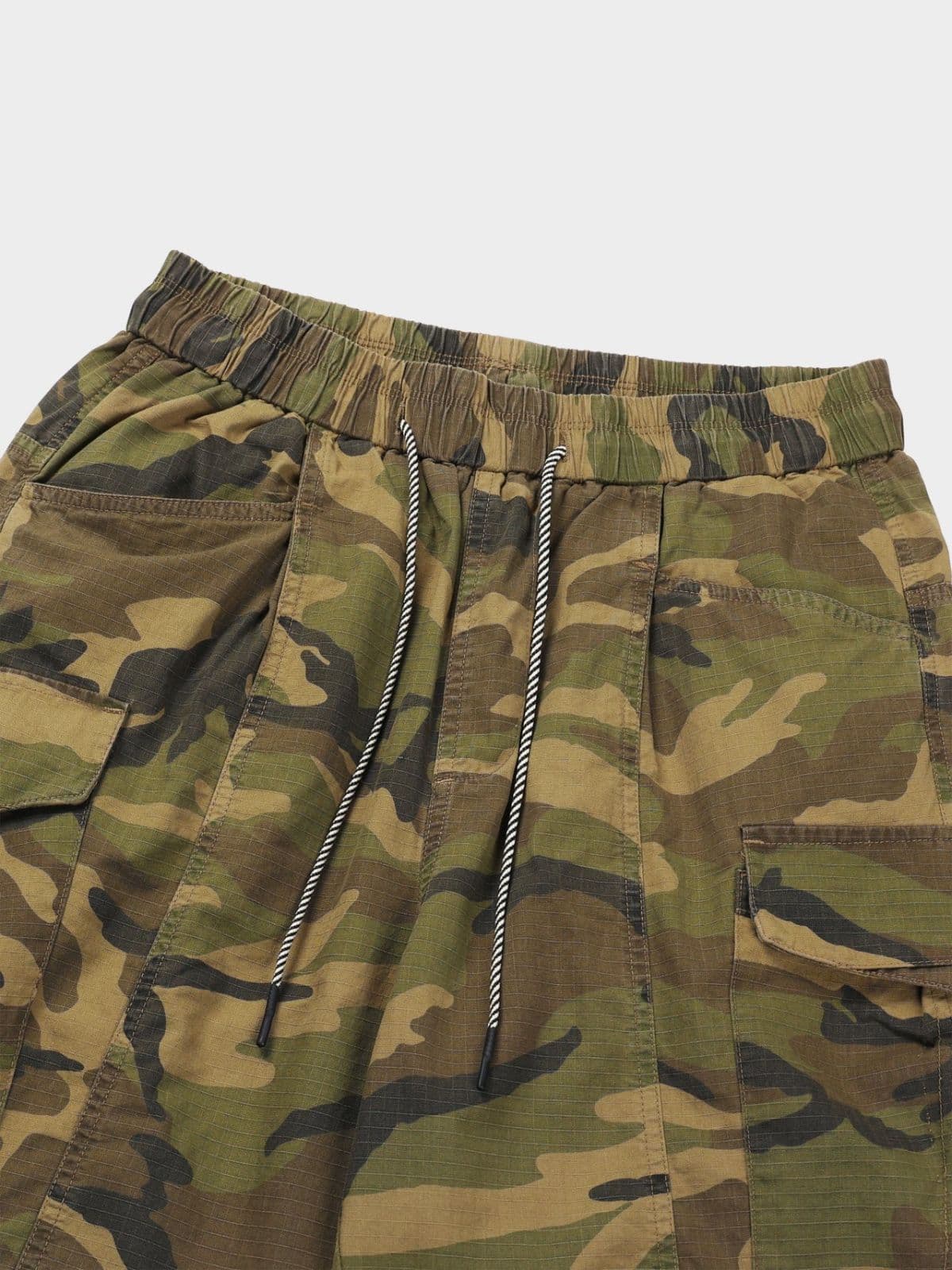Stonewashed camo cargo half pants - 이미지 5