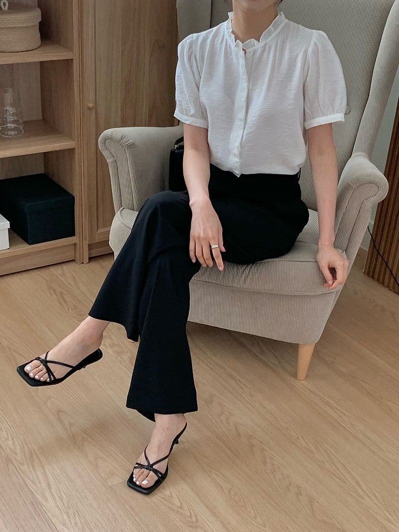 Leek Frill Shirt BL - 이미지 7