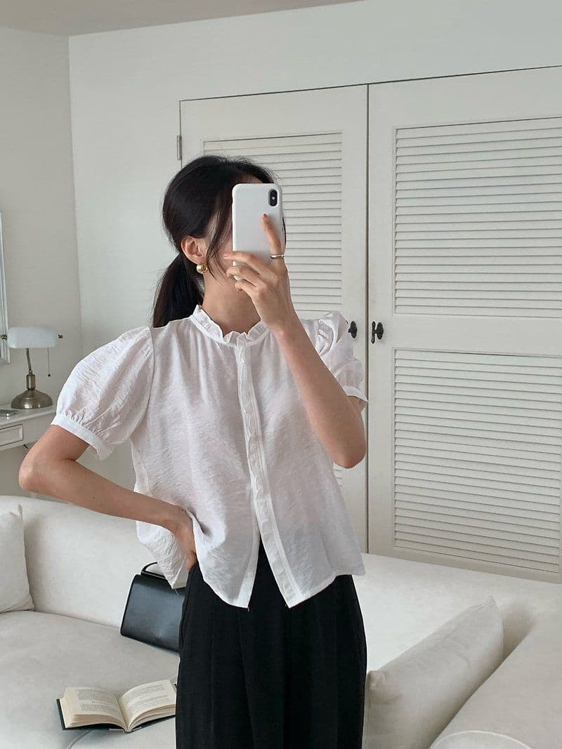 Leek Frill Shirt BL - 이미지 9