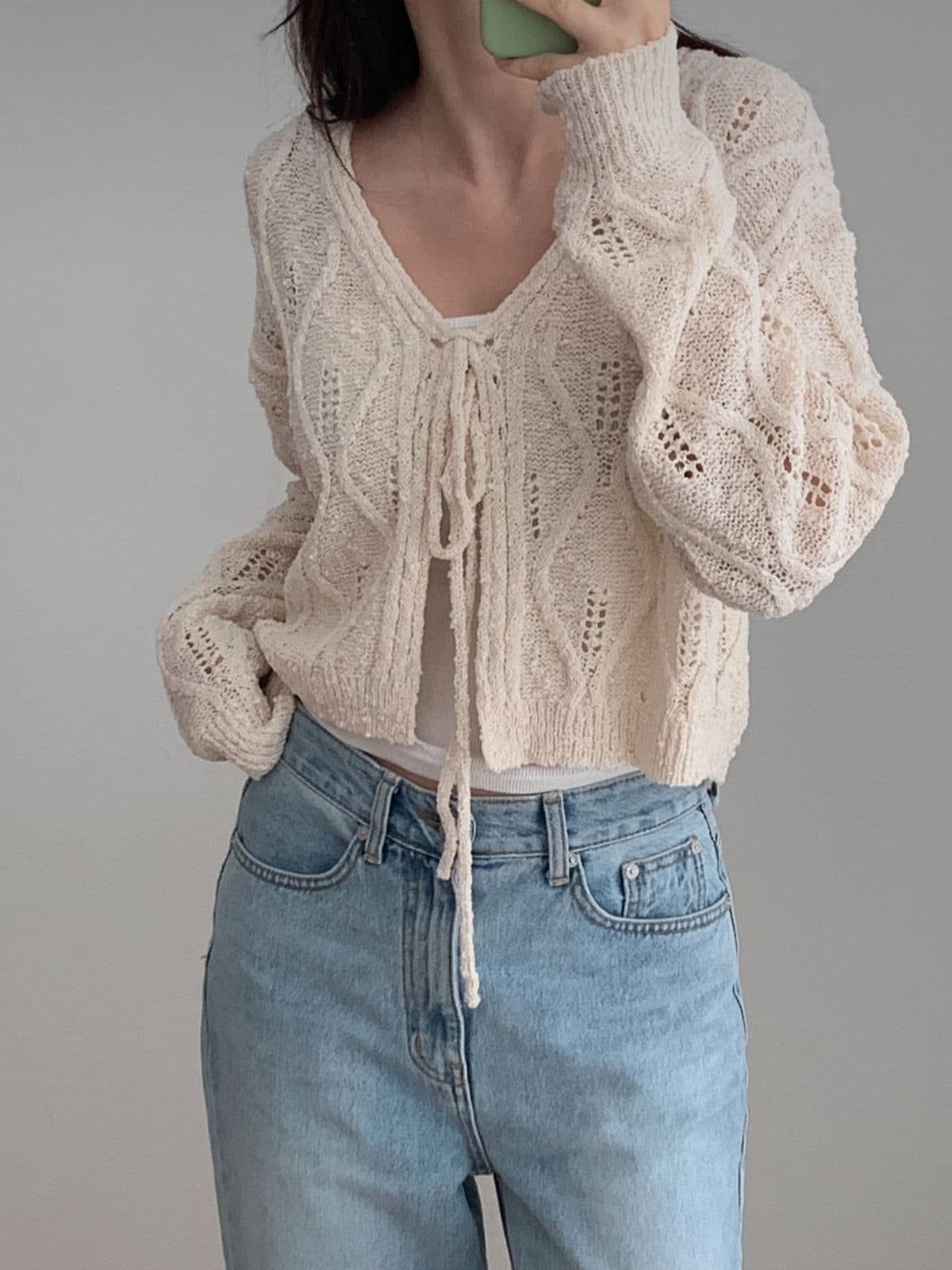 Roye string cardigan - 이미지 8