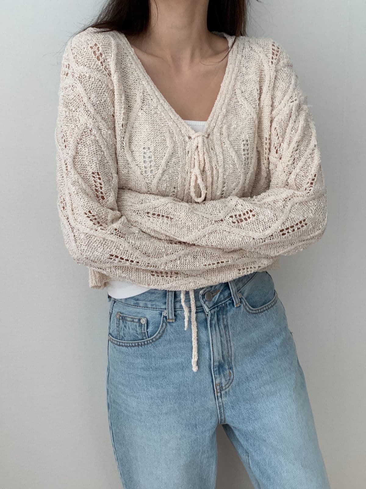 Roye string cardigan - 이미지 9