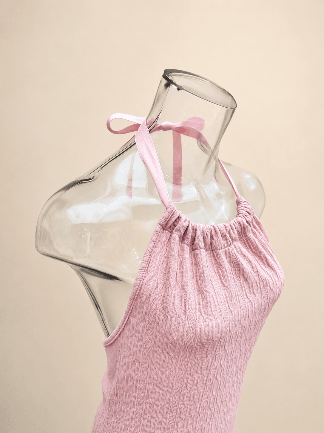 Ellie dresses (Waterproof halter neck sheer ribbon mini dress summer resort vacation) - 이미지 4