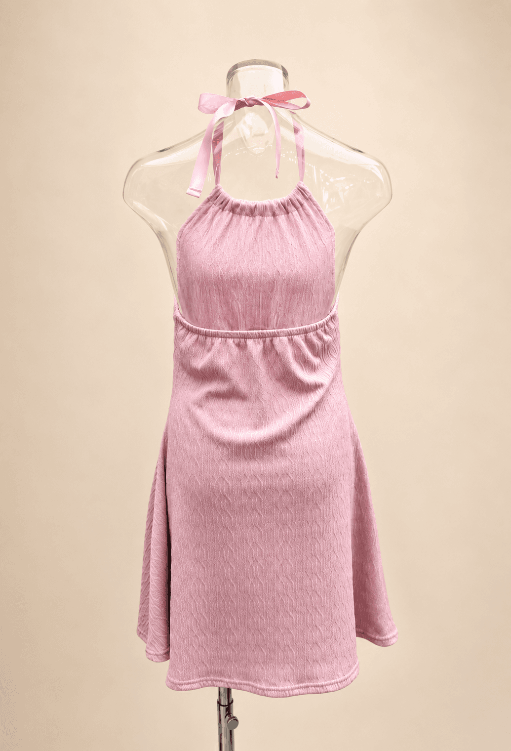 Ellie dresses (Waterproof halter neck sheer ribbon mini dress summer resort vacation) - 이미지 15
