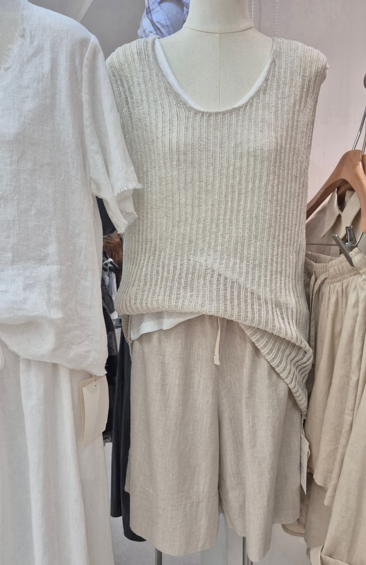 Linen Elastic Waist Wide Shorts 3 Colors - 이미지 7