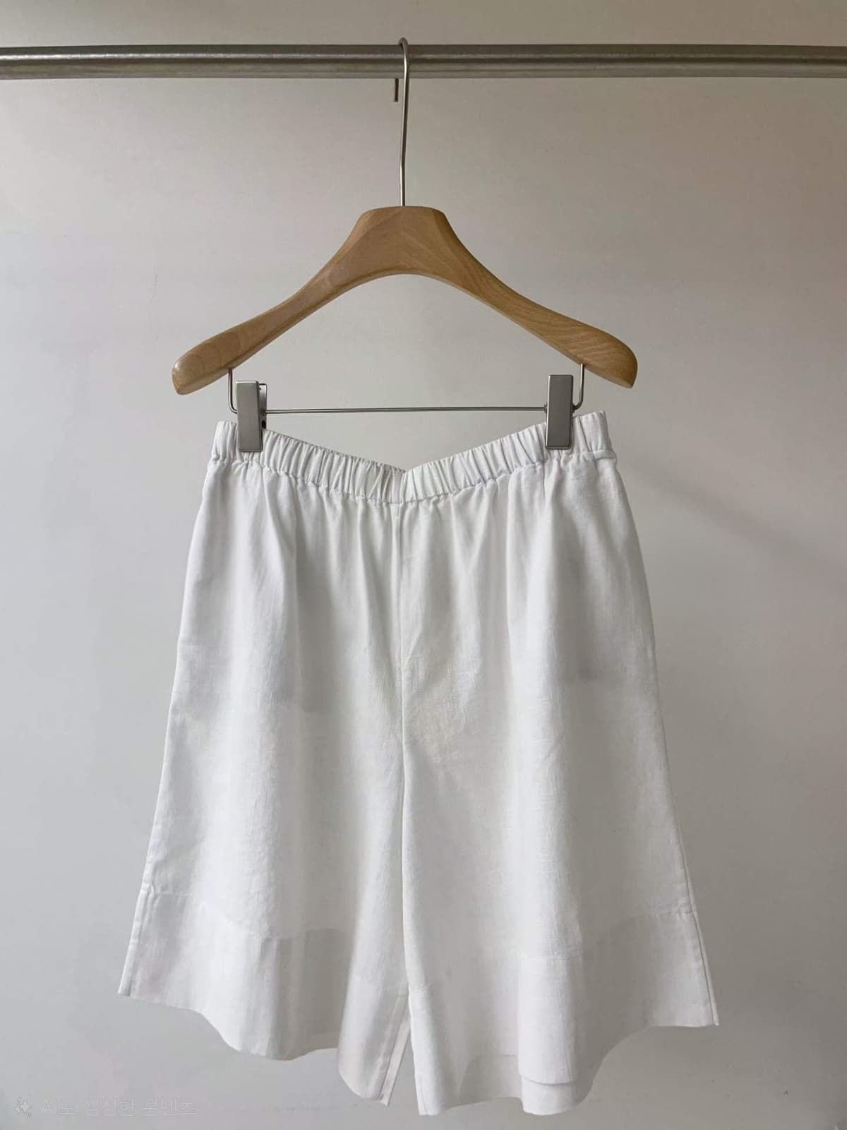 Linen Elastic Waist Wide Shorts 3 Colors - 이미지 2