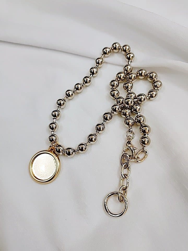 Sale) Matte Ball Necklace - 이미지 3