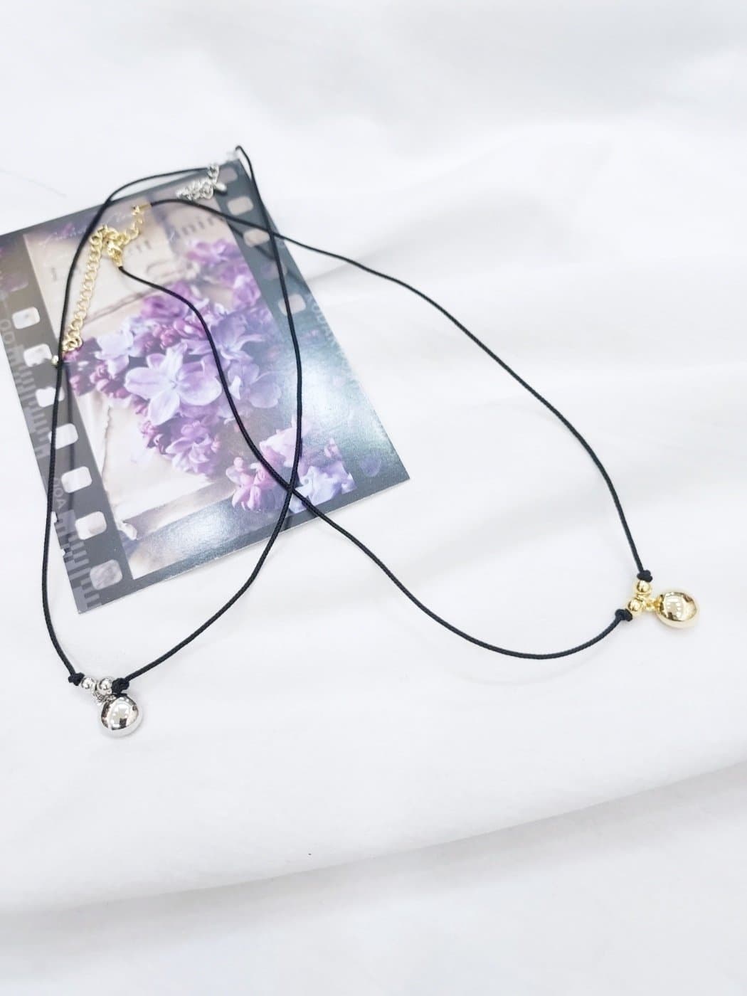 Sale) Metal ball necklace - 이미지 1