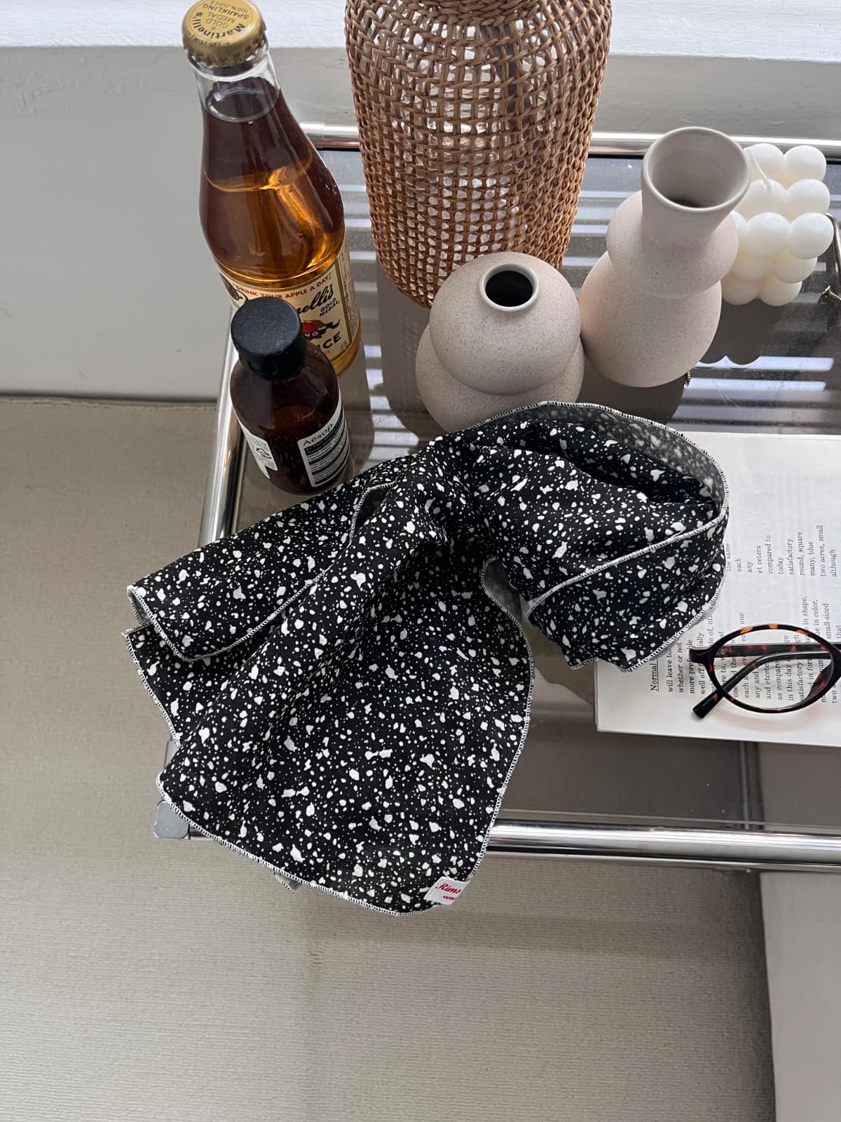 Terrazzo Double Gauze 100% Cotton Summer Scarf - 이미지 3
