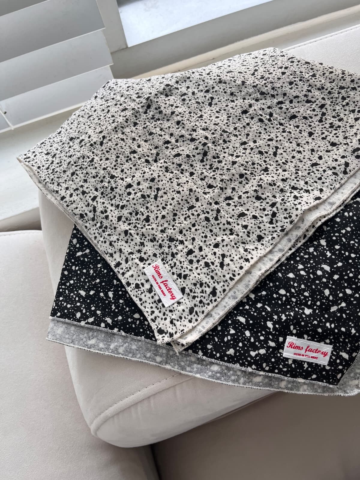 Terrazzo double gauze 100% cotton square kitchen cloth - 이미지 1