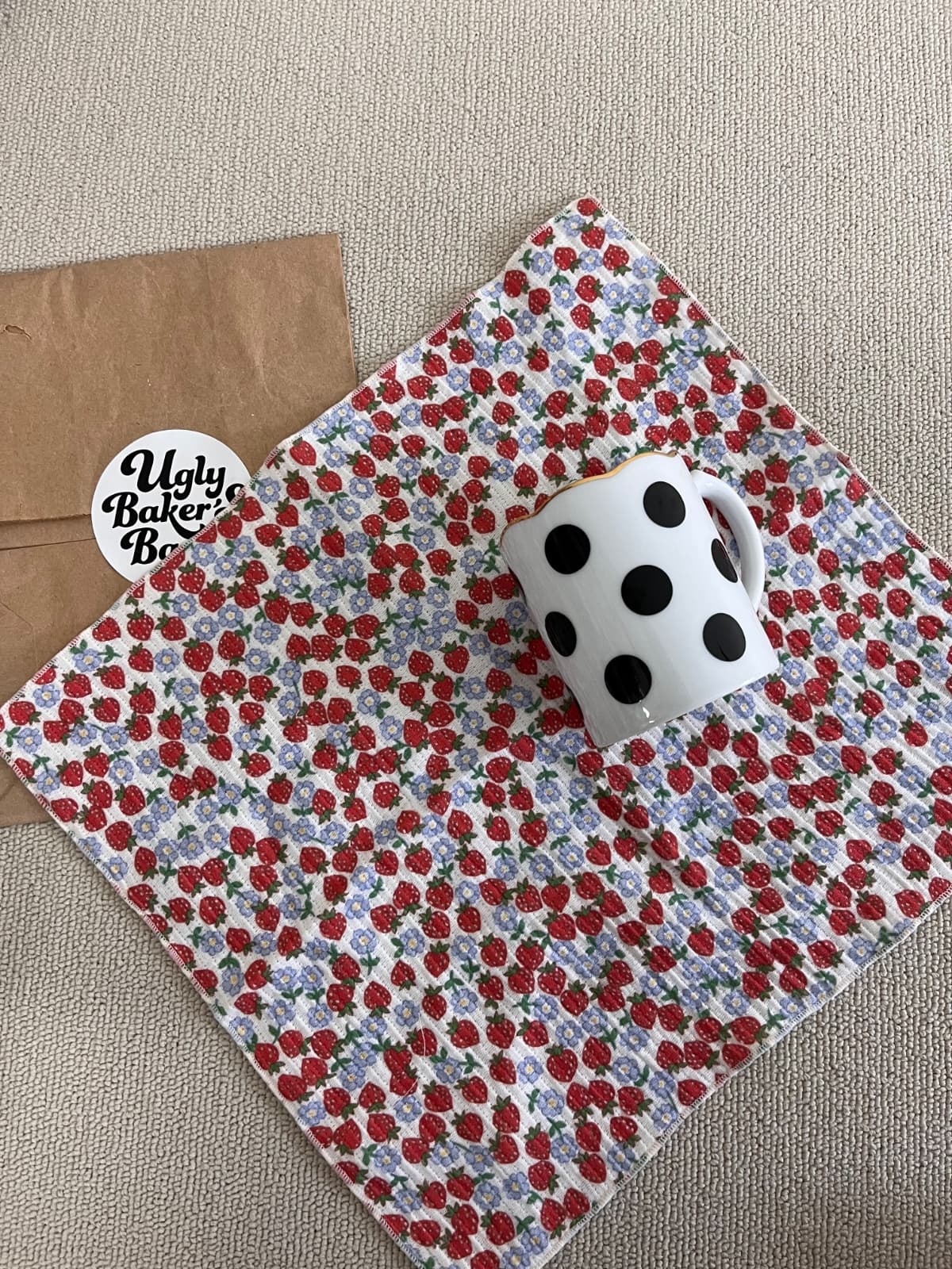 Yoru gauze raspberry handkerchief kitchen cloth - 이미지 3
