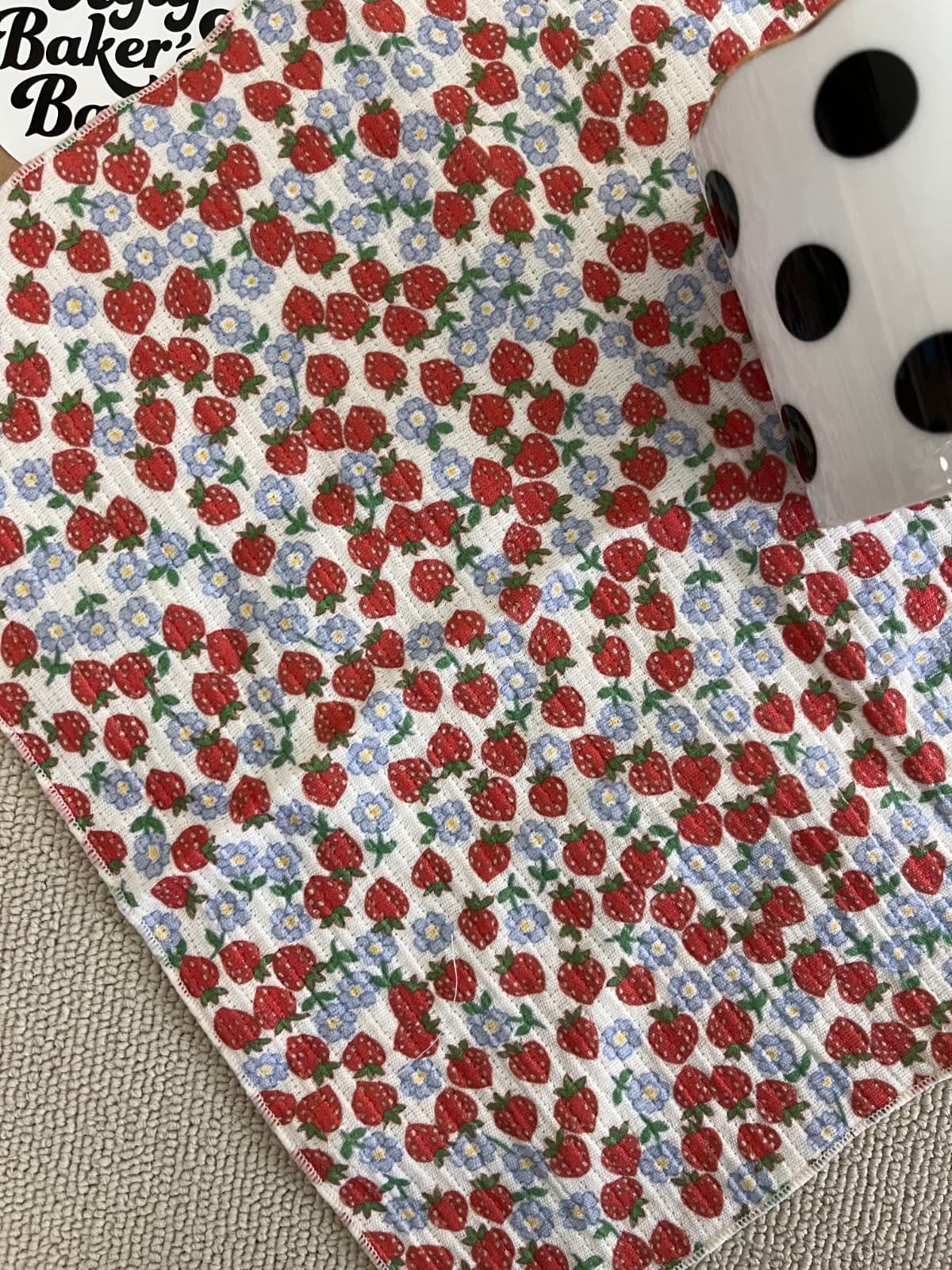 Yoru gauze raspberry handkerchief kitchen cloth - 이미지 16