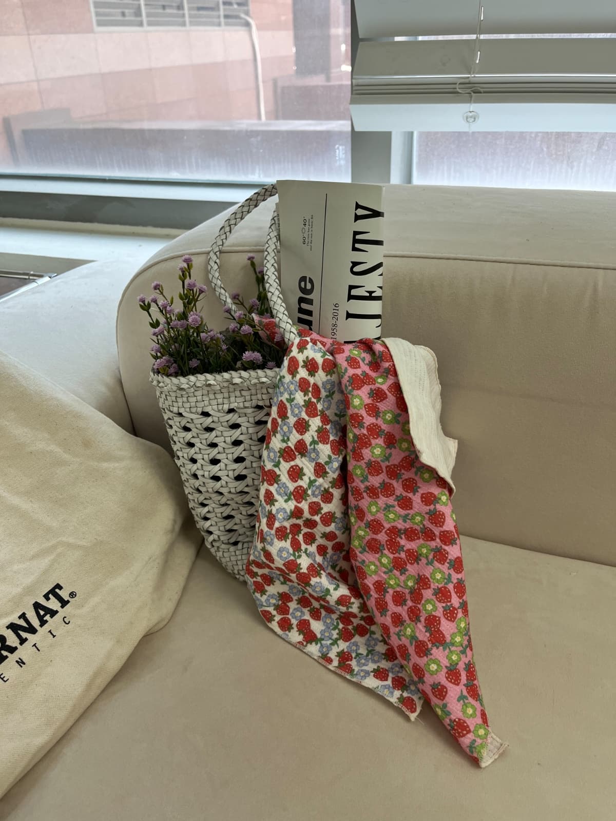 Yoru gauze raspberry handkerchief kitchen cloth - 이미지 6