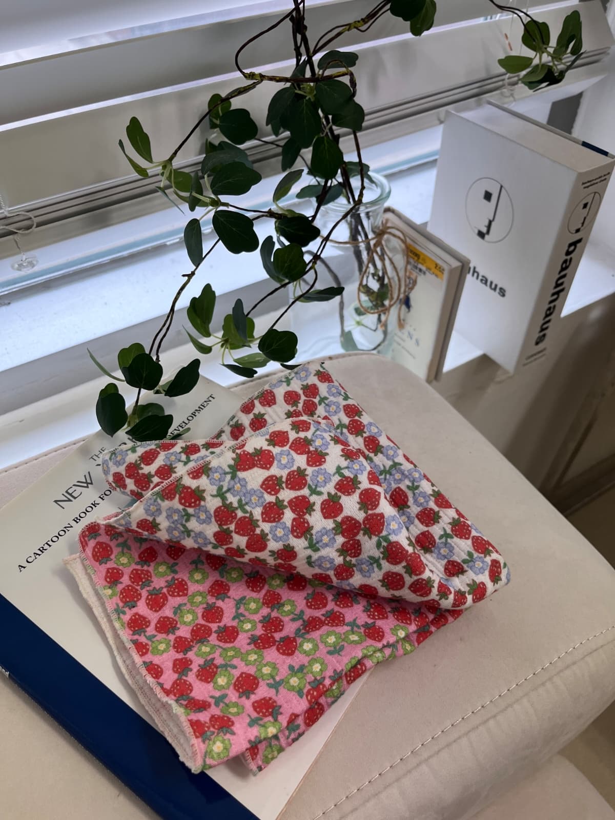 Yoru gauze raspberry handkerchief kitchen cloth - 이미지 2