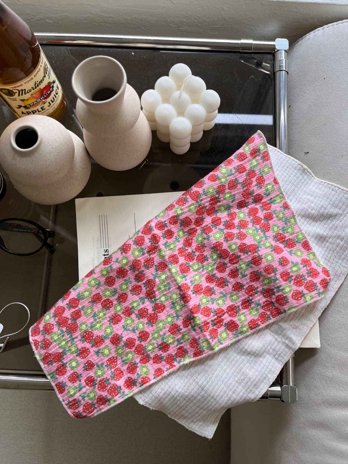 Yoru gauze raspberry handkerchief kitchen cloth - 이미지 9