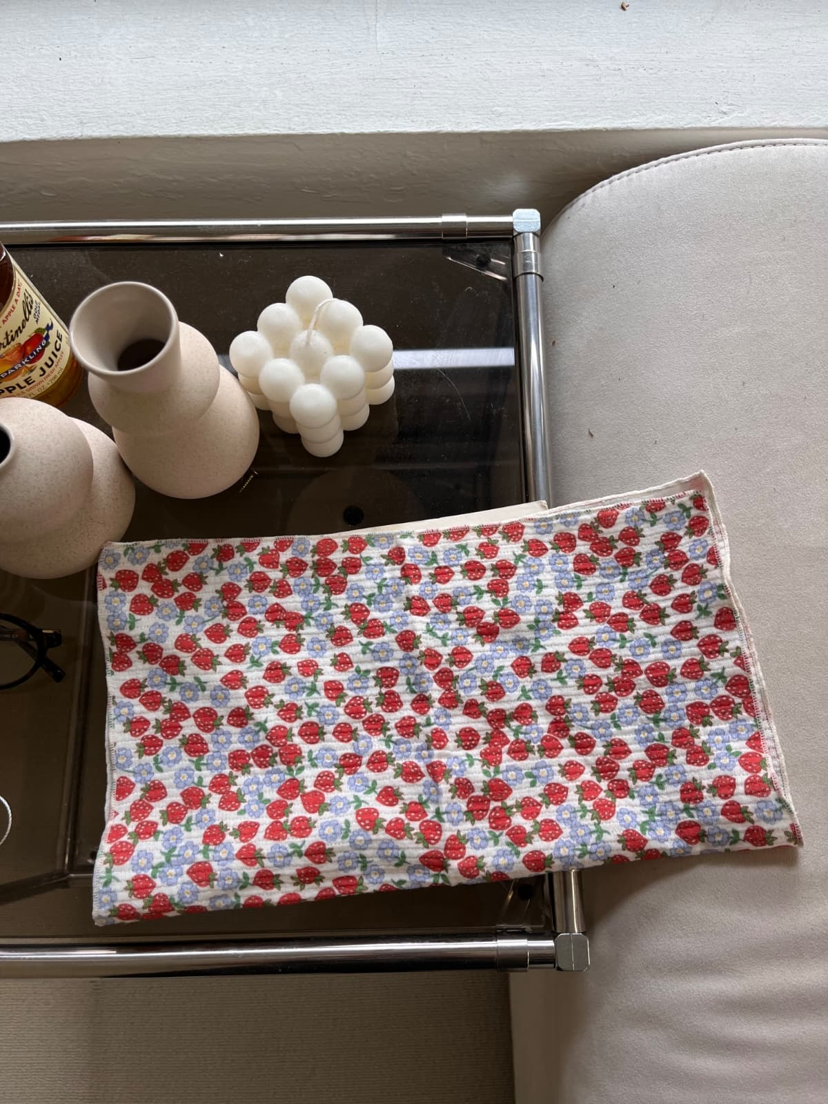 Yoru gauze raspberry handkerchief kitchen cloth - 이미지 8
